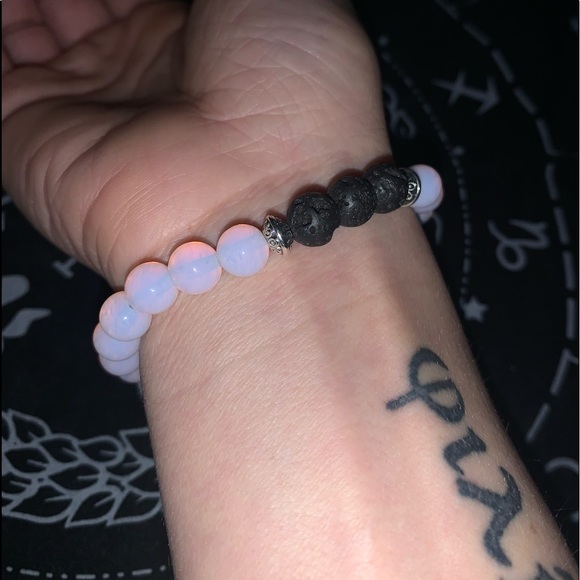 New✋🏼made AAAAA Pink Opal Natural 💎Stone Stretch Bracelet w Zircon Rondell’s - Picture 8 of 14